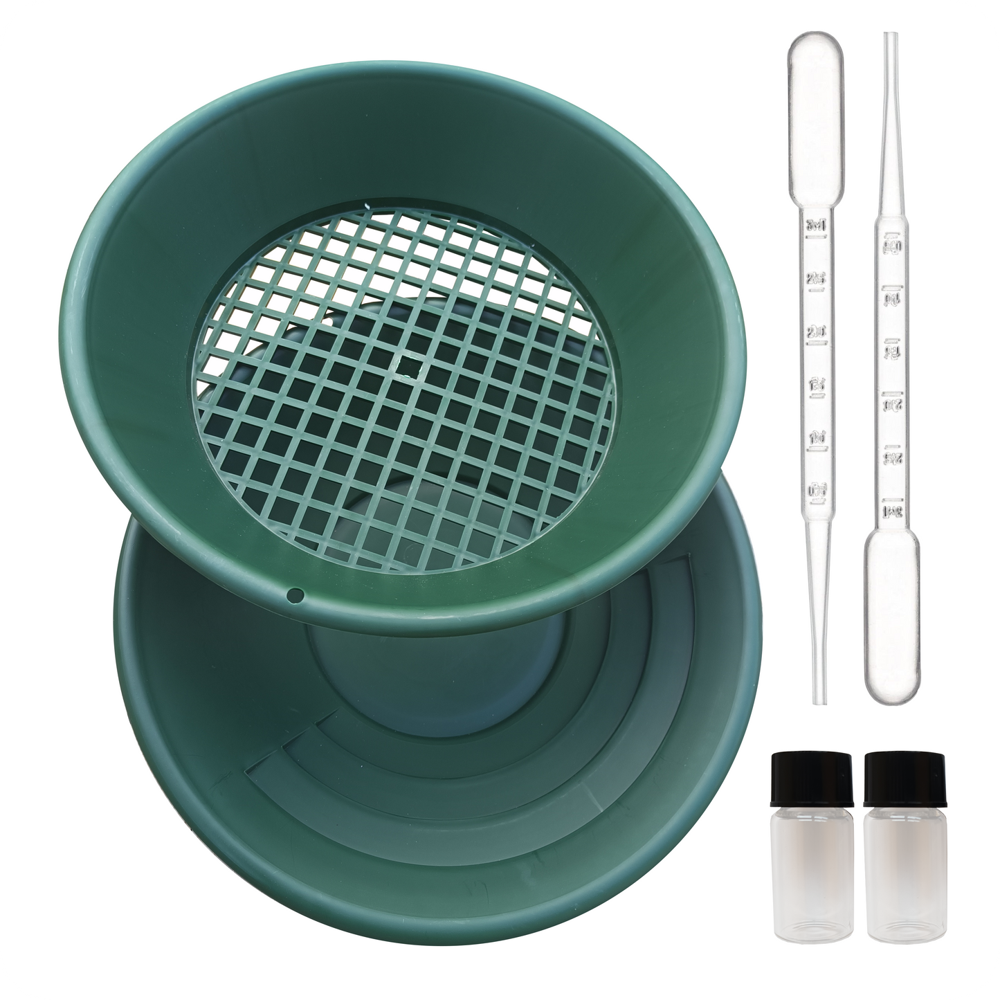 Goldwaschen Starter Set: Goldwaschpfanne + Sieb + Aufbewahrung